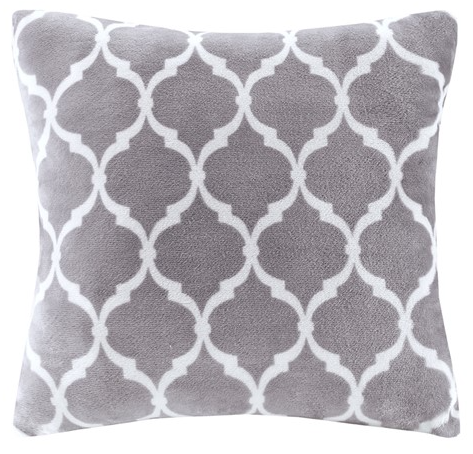Olliix by Madison Park Ogee Grey Square Pillow-0