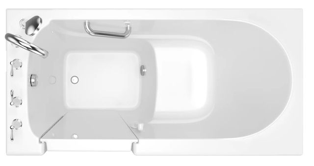 American Standard Gelcoat Value Series White 30" x 60" Soaking Walk-In Bathtub - Left-Hand Door and Drain-1