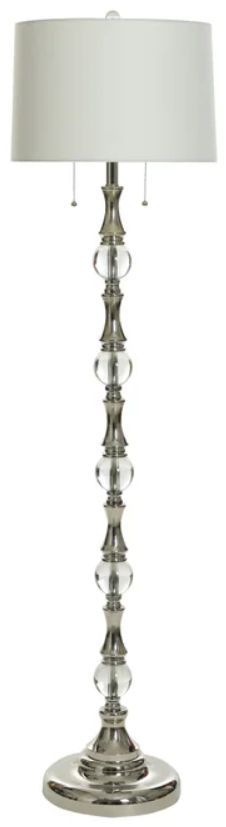 StyleCraft Alyssium Silver/Clear/White Floor Lamp-0
