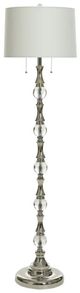 StyleCraft Alyssium Silver/Clear/White Floor Lamp-0