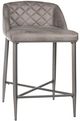 HH2 Home Phoenix 2-Piece Pewter/Weathered Gray Leather Counter Stool-1