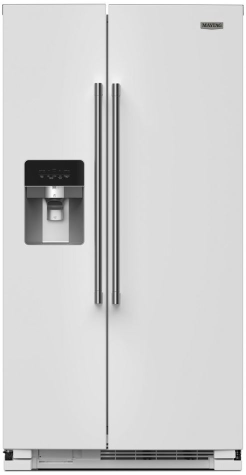 Maytag® 36 in. 25.0 Cu. Ft. White Side by Side Refrigerator | Judd 