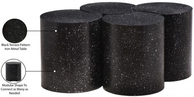 Meridian Furniture Dimple 4-Piece Black 18'' Modular Nesting Coffee Table Set-3