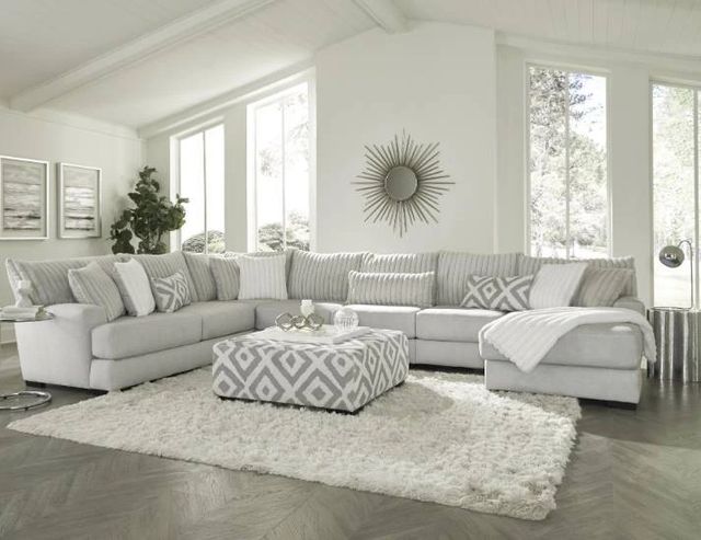 American Wholesale Furniture Cloud Heights 4-Piece Silver U-Shape Sectional and Chaise-1