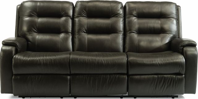 Flexsteel® Arlo Black Reclining Sofa-1