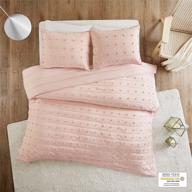 Olliix by Urban Habitat Brooklyn Pink Twin/Twin XL Cotton Jacquard Coverlet Set-0