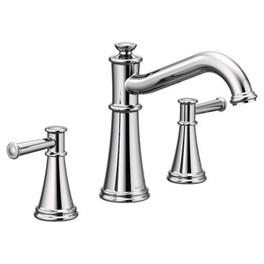 Moen® Belfield Chrome Two-Handle Non Diverter Roman Tub Faucet-1