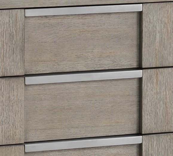 Elements International Kelis Gray 3-Drawer Nightstand with USB-3