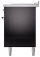 Ilve® Nostalgie II Noblesse 60'' Glossy Black Pro Style Dual Fuel Range with Chrome Trim-3