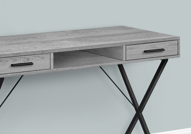 Monarch Specialties Inc. Black Metal/Grey Computer Desk-1