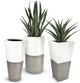 Le Present Lux Betona White And Gray 28" Tapered Planter-2