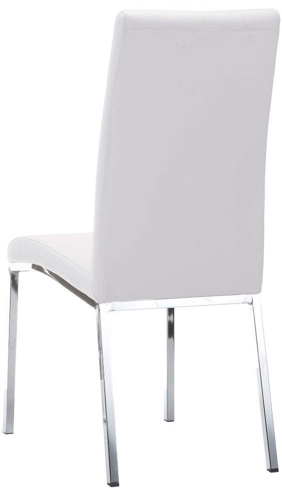 Mazin Furniture Peyton Chrome/White Side Dining Chair-1