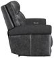 Flexsteel® Alexander Weathered Gray Power Reclining Loveseat with Power Headrest and Lumbar-4