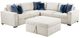 Homelegance® Isla 4-Piece Beige Sectional with Pull-out Bed and Ottoman-0