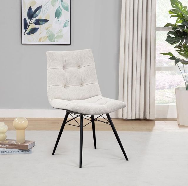 Coaster® Aiken 4-Piece Saddle Stone White Upholstered Dining Side Chair-1