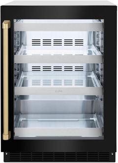 ZLINE Touchstone Autograph Edition 5.2 Cu. Ft. Stainless Steel Beverage Center with Black Stainless Steel Glass Door and Champagne Bronze Handle
