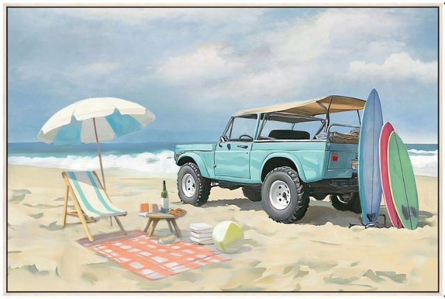 Classy Living Adventurous Jeep on Beach Wall Art-0