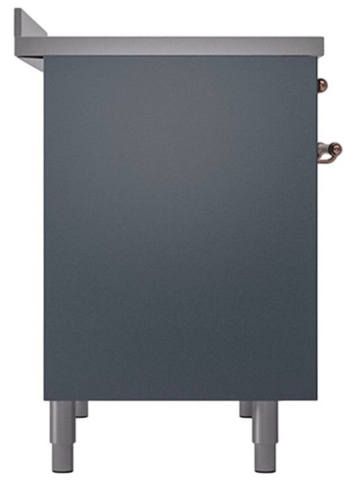 Ilve® Nostalgie II Noblesse 40'' Blue Gray Pro Style Induction Range with Copper Trim-2