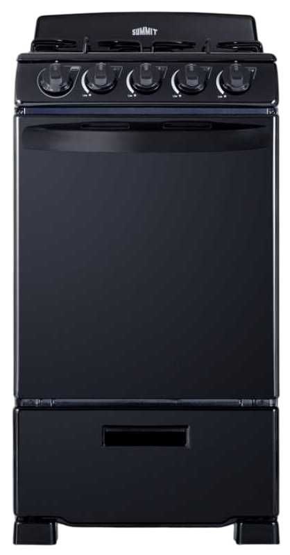 Summit® 20" Black Freestanding Gas Range -1