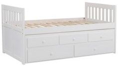 Mazin Furniture Galen White Twin/Twin Youth Captains Bed With Trundle-3