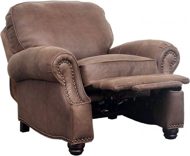 BarcaLounger® Longhorn Sanded Dark Bomber Leather Manual Recliner-2
