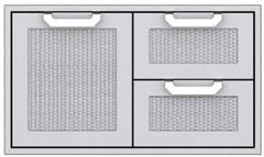 Hestan® Professional 36" Stainless Steel Outdoor Double Drawer and Storage Door Combination
