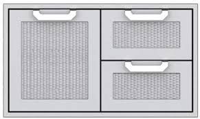 Hestan® Professional 36" Stainless Steel Outdoor Double Drawer and Storage Door Combination-0