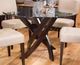 Bermex® Customizable Glass Top Dining Table with Espresso Base-0