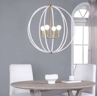 Renwil® Basil Brass/White Chandelier Lighting-3