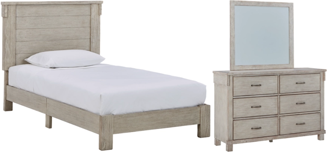 Signature Design by Ashley® Hollentown 3-Piece Whitewash Twin Panel Bed Set-0