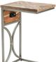 Crestview Collection Bengal Manor Coleman Brown C Side Table with Silver Base-3