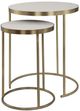 Uttermost® Aragon 2-Piece White Nesting Table with Brass Base Set-0