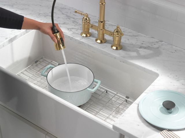 Delta Broderick® Champagne Bronze Two Handle Kitchen Faucet -3