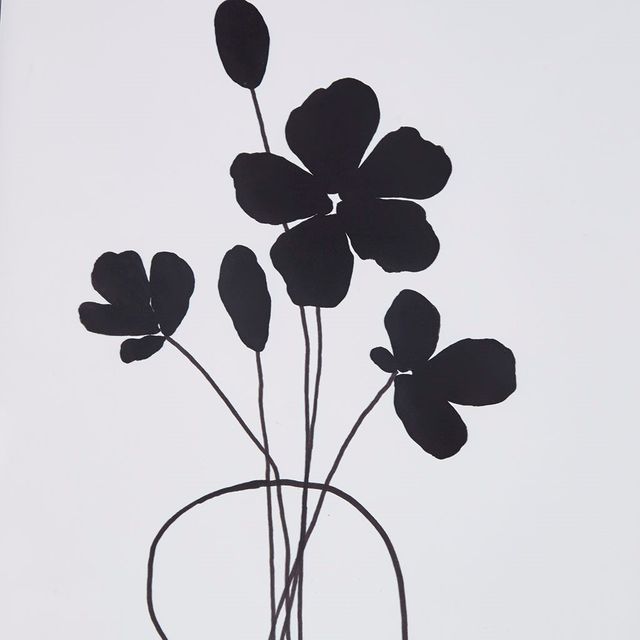 Olliix by Madison Park Floating Floret 2 Pieces Black and White Single Mat Framed Wall Art Set-1