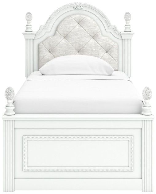 Signature Design by Ashley® Maylilly White Youth Twin Upholstered Storage Panel Bed-2
