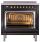 Ilve® Nostalgie II Noblesse 36'' Glossy Black Pro Style Induction Range with Burnished Trim-2