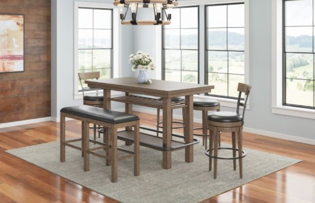 Emerald Home Benton Pecan Brown Swivel Bar Stool-1