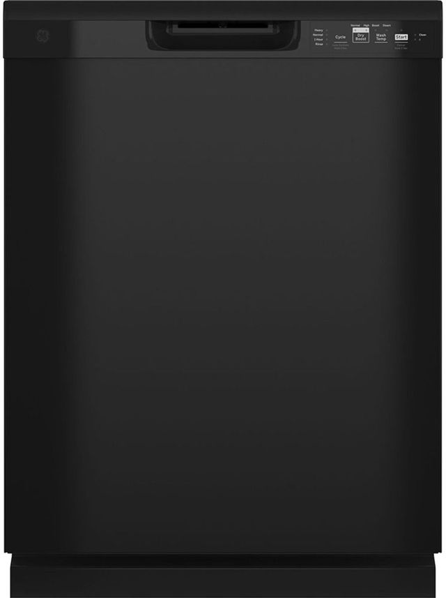 GE® 24" Black Front Control Built In Dishwasher