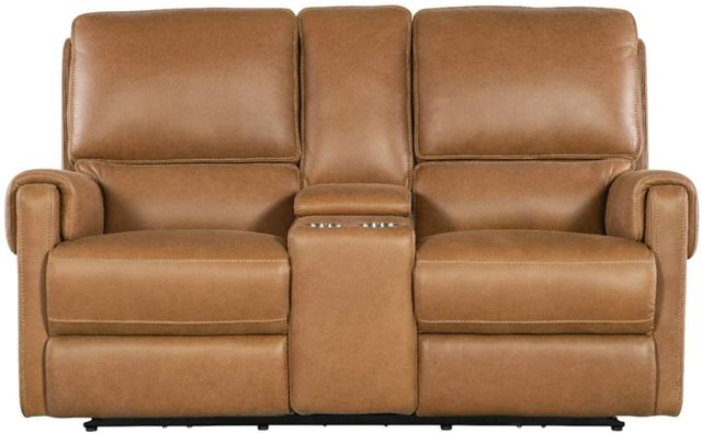Hooker® Furniture SS Somers Denver Coffee Power Reclining Loveseat with Power Headrest and Console-2