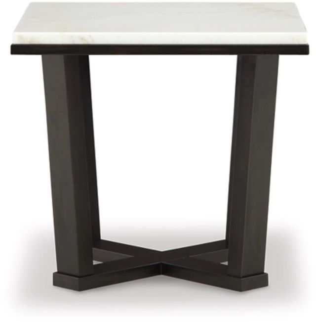 Signature Design by Ashley® Fostead White End Table with Espresso Base -1