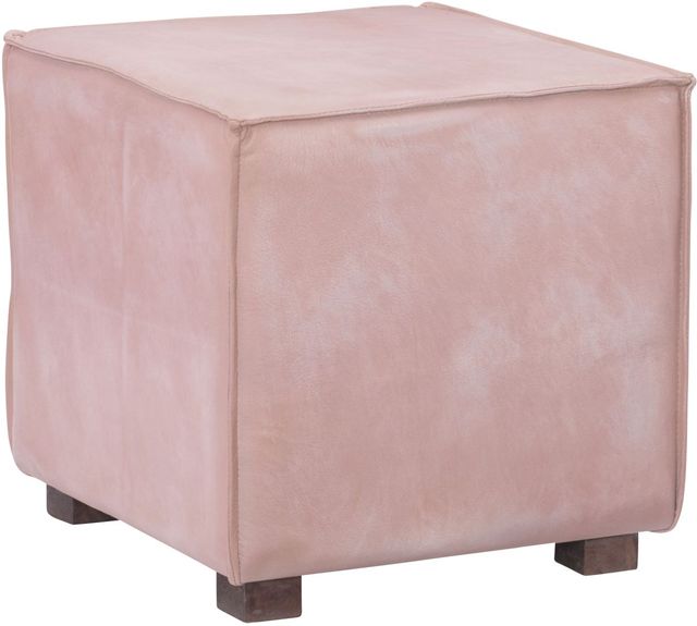 Powell® Decter Pink Leather Ottoman-0