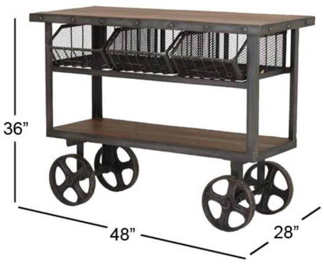Deco Marche Black Rolling Console Table-2