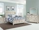 Vaughan-Bassett Rustic Cottage Rustic White Queen Sleigh Storage Bed-1
