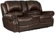 Corinthian Furniture Chocolate Power Reclining Console Loveseat with Headrest-0