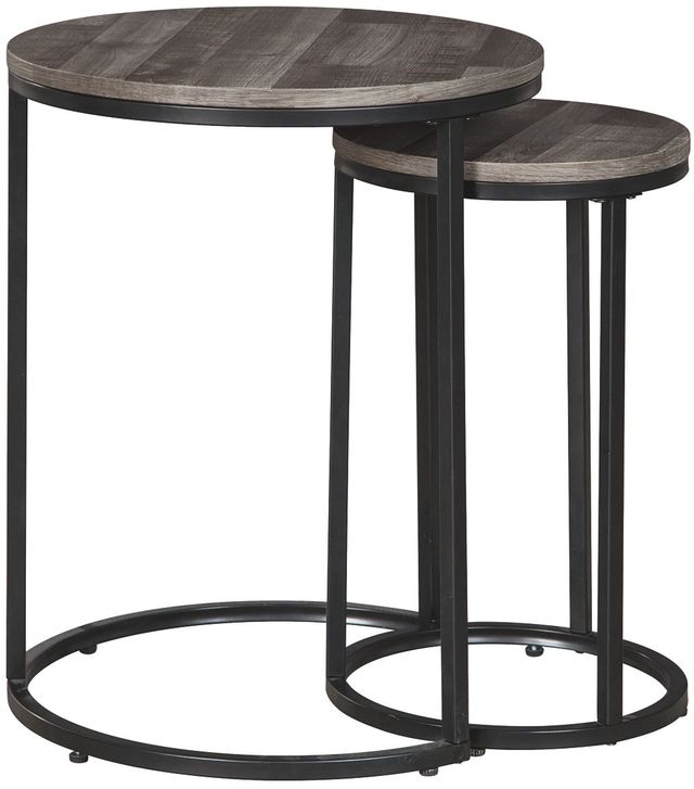 Signature Design by Ashley® Briarsboro 2-Piece Gray Accent Tables with Black Base-2