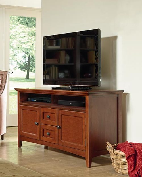 Whittier Wood® Furniture McKenzie Glazed Antique Cherry 54" Sound Bar Media Console-1