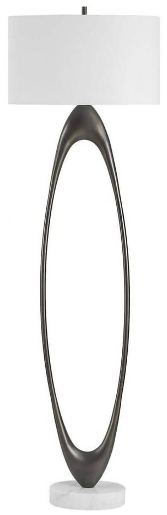 Uttermost® Sonic Dark Bronze Floor Lamp with White Marble Foot-0