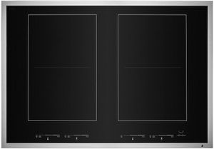 Top view of the JennAir® 30" Black On Stainless Induction Cooktop
