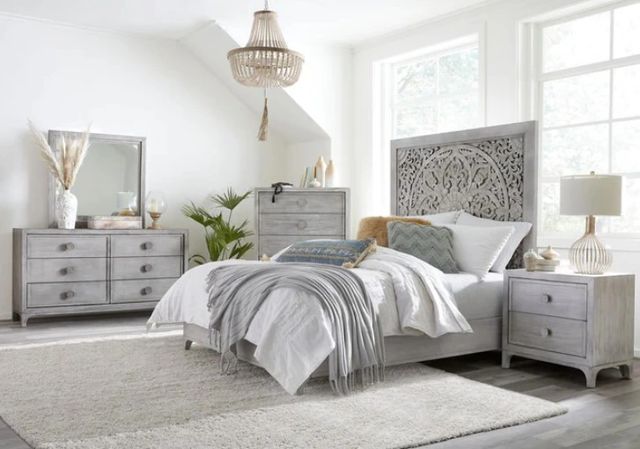 Modus Furniture Boho Chic Washed White Nightstand-1