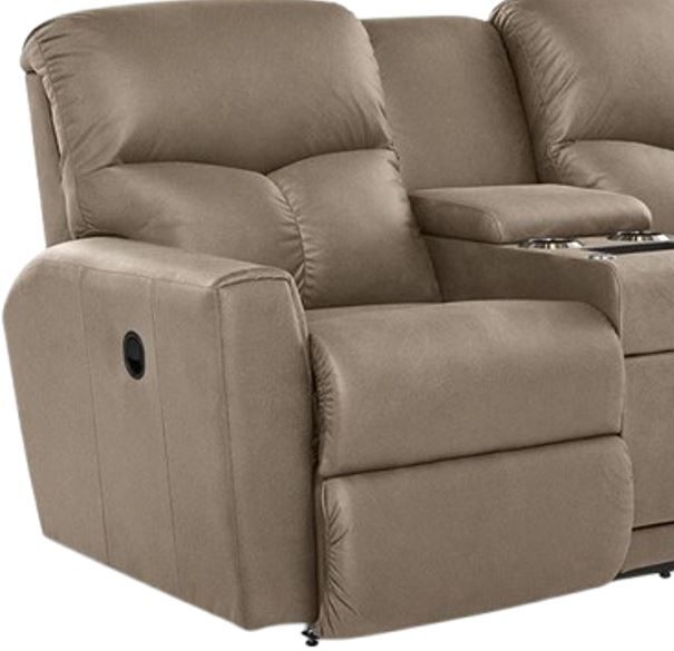 La-Z-Boy® Dorian Fossil Manual Reclining Loveseat with Console-1